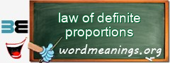 WordMeaning blackboard for law of definite proportions